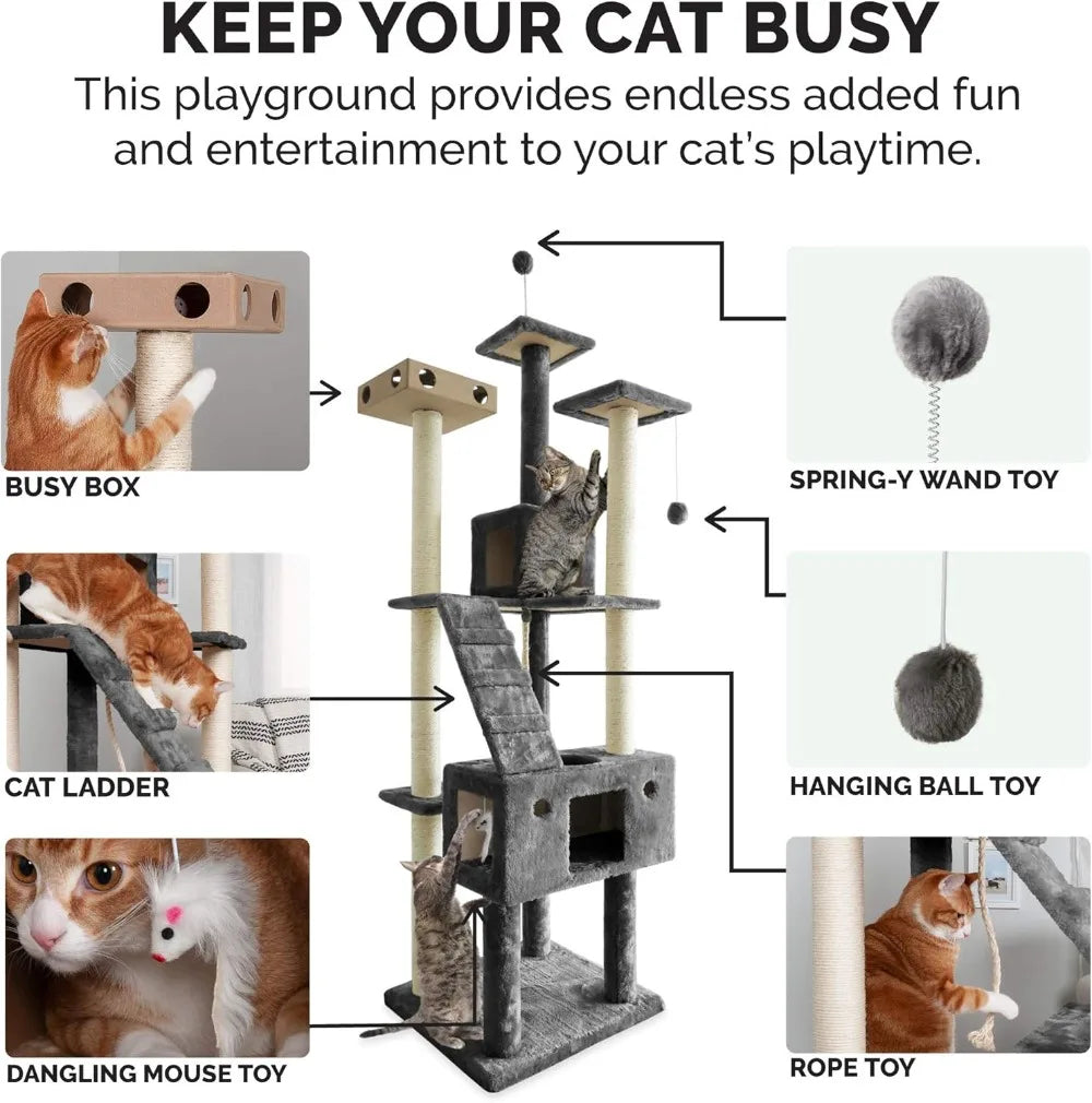 69.3" Tall Cat Tree for Indoor Cats