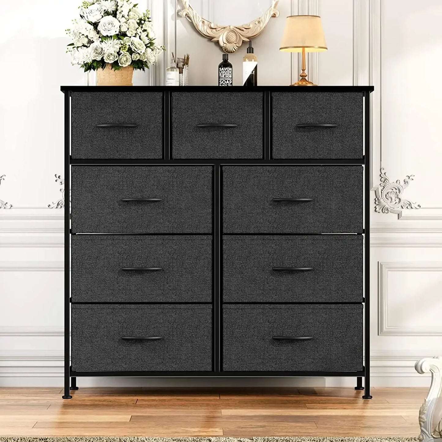 9 Drawer Fabric Dresser for Bedroom